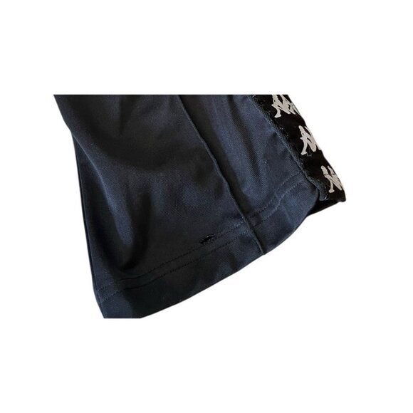 Mens Small Kappa Black Track Pants Logo Sides Breakaway Snaps Elastic Waist - Picture 4 of 4